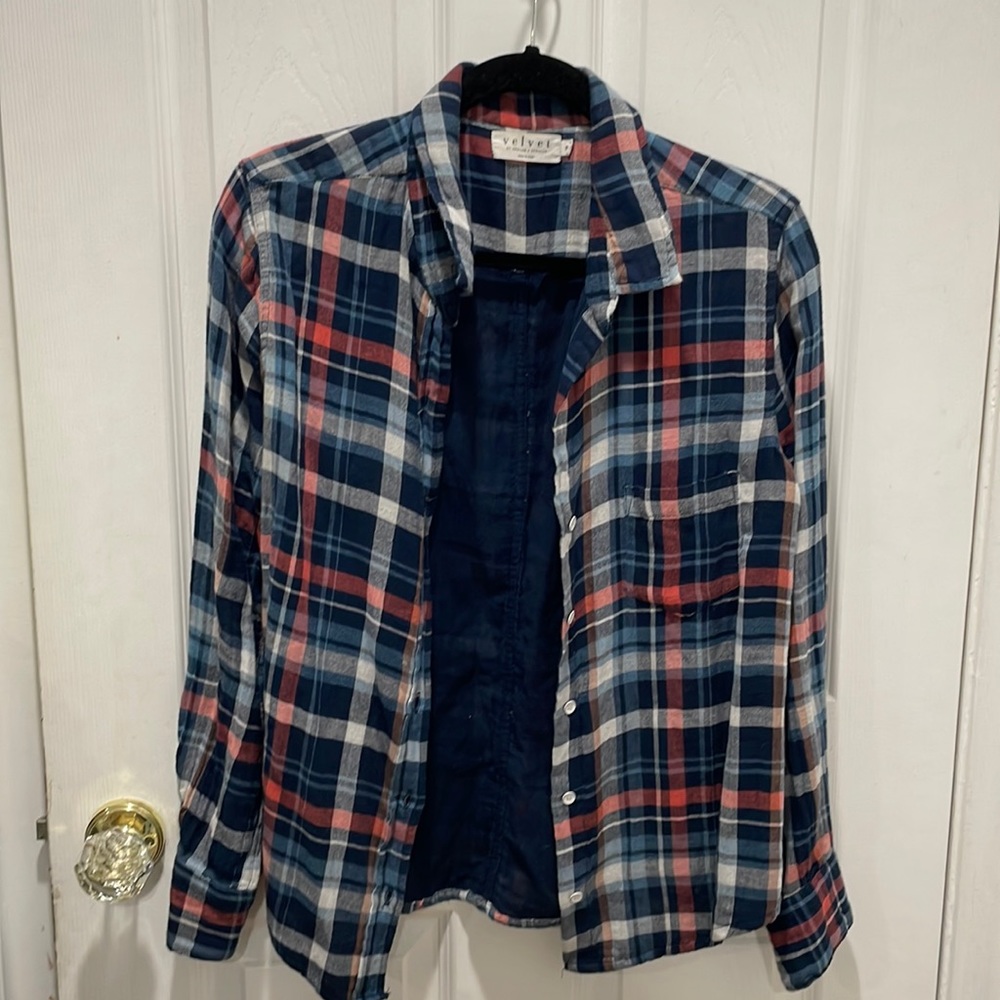 Velvet Brand Long Sleeve Checkered Shirt